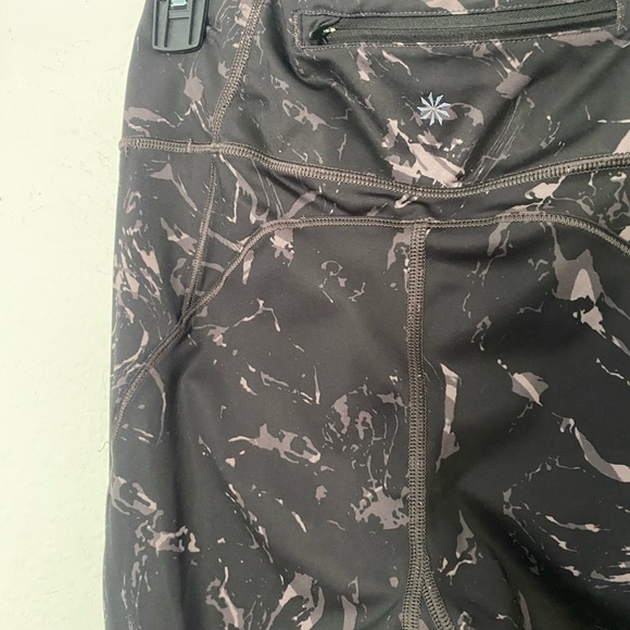 Athleta Velocity Stash Pocket Marble Black 7/8 Tight - Picture 8 of 10